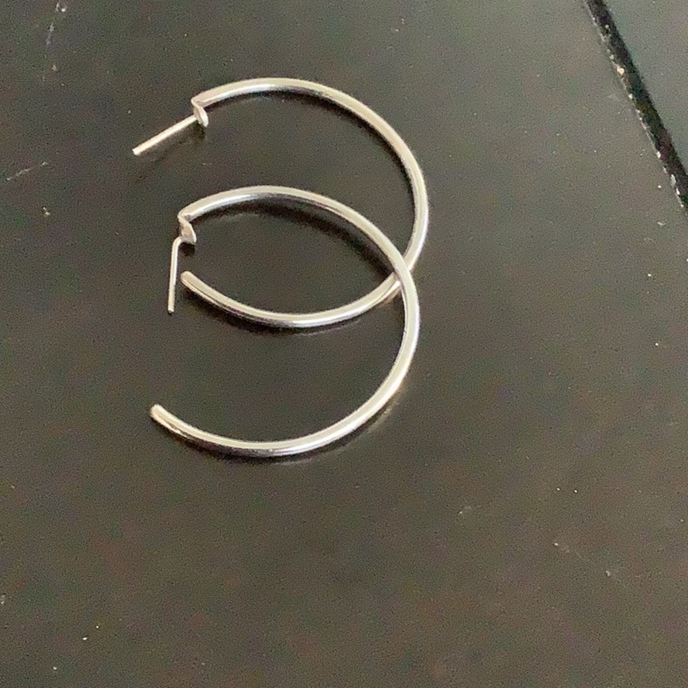 Sterling Hoops - Picture 2 of 4